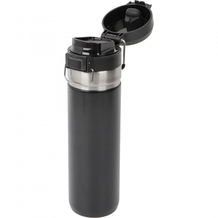 Lacivert 700 ml kilitli kapaklı metal detaylı lazer logo baskılı promosyon termos